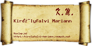 Királyfalvi Mariann névjegykártya