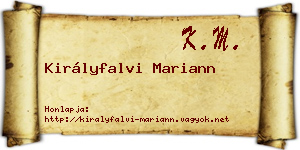 Királyfalvi Mariann névjegykártya