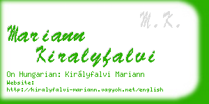 mariann kiralyfalvi business card